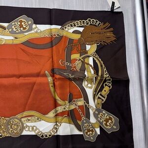 BNWT 100% Silk Talbots Equestrian Scarf Hermes like Design